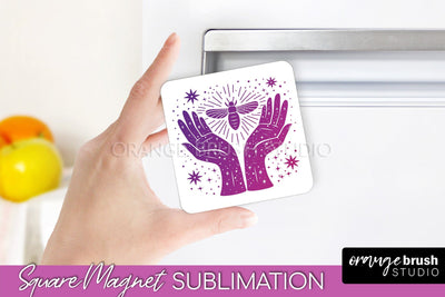 Boho Mystical Magnet Sublimation - Celestial Fridge Magnet Sublimation OrangeBrushStudio 