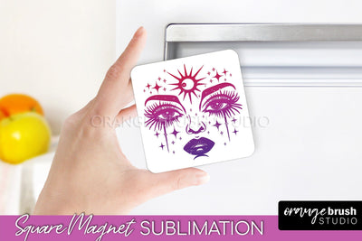Boho Mystical Magnet Sublimation - Celestial Fridge Magnet Sublimation OrangeBrushStudio 