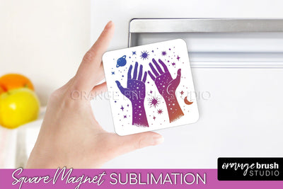Boho Mystical Magnet Sublimation - Celestial Fridge Magnet Sublimation OrangeBrushStudio 