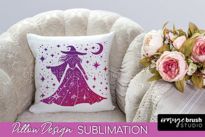 Boho Mystical Pillow Cover, Celestial Pillow Sublimation Sublimation OrangeBrushStudio 