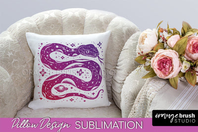 Boho Mystical Pillow Cover, Celestial Pillow Sublimation Sublimation OrangeBrushStudio 