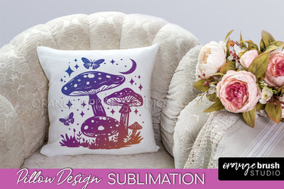Boho Mystical Pillow Cover, Celestial Pillow Sublimation Sublimation OrangeBrushStudio 