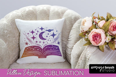 Boho Mystical Pillow Cover, Celestial Pillow Sublimation Sublimation OrangeBrushStudio 