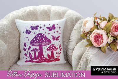 Boho Mystical Pillow Cover, Celestial Pillow Sublimation Sublimation OrangeBrushStudio 