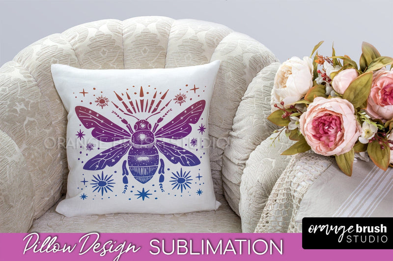 Boho Mystical Pillow Cover, Celestial Pillow Sublimation Sublimation OrangeBrushStudio 