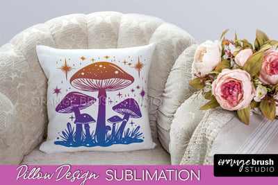 Boho Mystical Pillow Cover, Celestial Pillow Sublimation Sublimation OrangeBrushStudio 