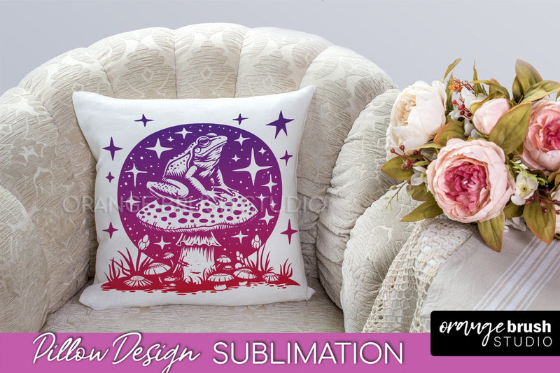Boho Mystical Pillow Cover, Celestial Pillow Sublimation Sublimation OrangeBrushStudio 