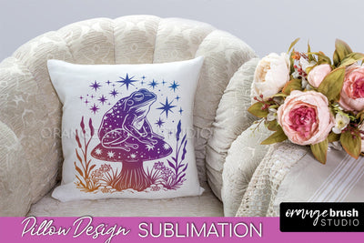 Boho Mystical Pillow Cover, Celestial Pillow Sublimation Sublimation OrangeBrushStudio 