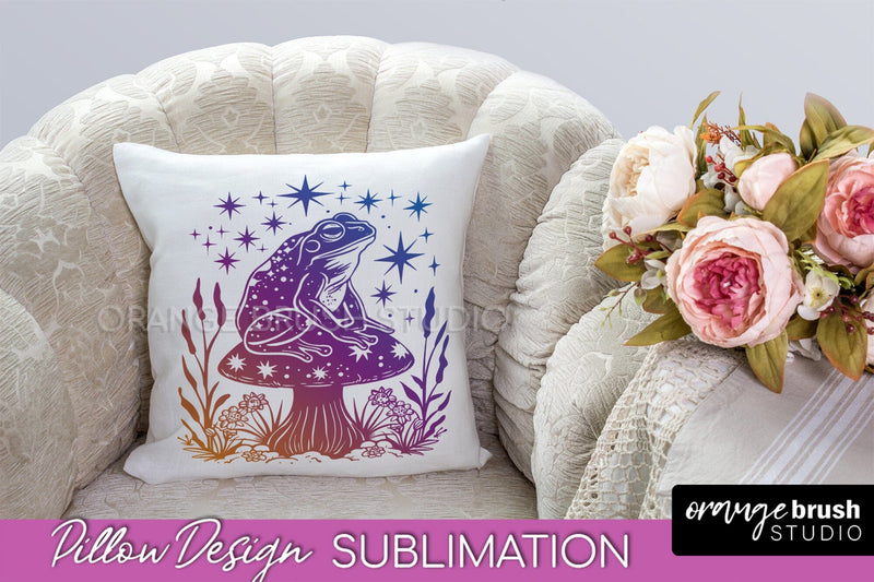 Boho Mystical Pillow Cover, Celestial Pillow Sublimation Sublimation OrangeBrushStudio 