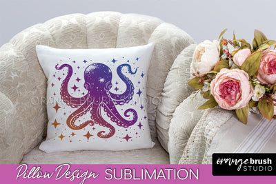 Boho Mystical Pillow Cover, Celestial Pillow Sublimation Sublimation OrangeBrushStudio 
