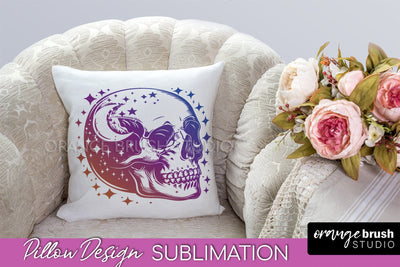 Boho Mystical Pillow Cover, Celestial Pillow Sublimation Sublimation OrangeBrushStudio 
