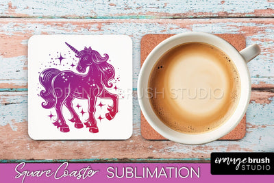 Boho Mystical Square Coaster PNG - Celestial Sublimation Sublimation OrangeBrushStudio 
