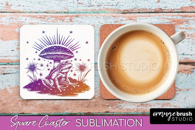 Boho Mystical Square Coaster PNG - Celestial Sublimation Sublimation OrangeBrushStudio 