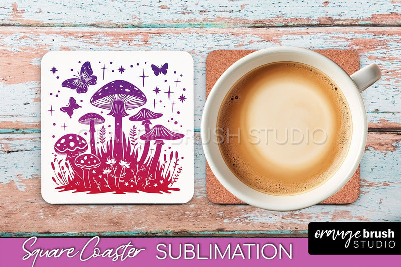 Boho Mystical Square Coaster PNG - Celestial Sublimation Sublimation OrangeBrushStudio 