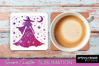Boho Mystical Square Coaster PNG - Celestial Sublimation Sublimation OrangeBrushStudio 