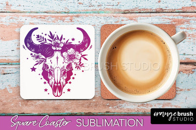 Boho Mystical Square Coaster PNG - Celestial Sublimation Sublimation OrangeBrushStudio 