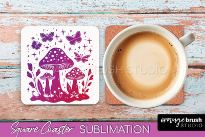 Boho Mystical Square Coaster PNG - Celestial Sublimation Sublimation OrangeBrushStudio 
