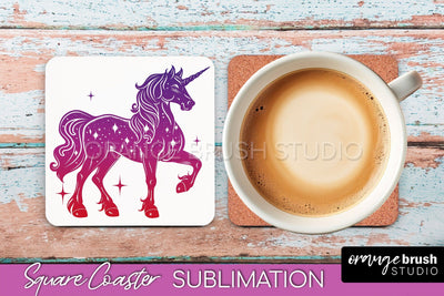 Boho Mystical Square Coaster PNG - Celestial Sublimation Sublimation OrangeBrushStudio 