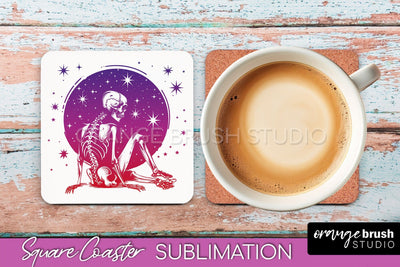 Boho Mystical Square Coaster PNG - Celestial Sublimation Sublimation OrangeBrushStudio 