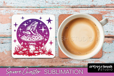 Boho Mystical Square Coaster PNG - Celestial Sublimation Sublimation OrangeBrushStudio 