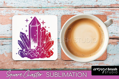 Boho Mystical Square Coaster PNG - Celestial Sublimation Sublimation OrangeBrushStudio 