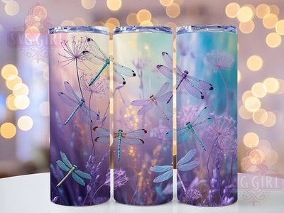 Boho Nature Dragonfly 20oz Tumbler, Dragonflies Wrap, 20oz Sublimation, Nature Design, Insect Art, Boho Style, PNG File Sublimation SvggirlplusArt 