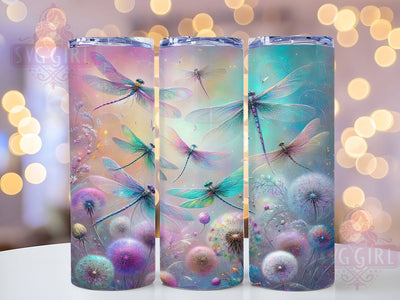 Boho Nature Dragonfly 20oz Tumbler, Dragonflies Wrap, 20oz Sublimation, Nature Design, Insect Art, Boho Style, PNG File Sublimation SvggirlplusArt 
