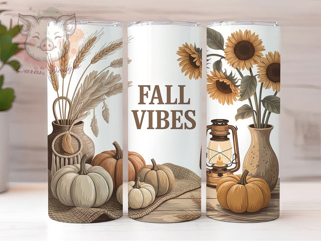 Boho Neutral Autumn Cozy Fall Tumbler, Neutral Autumn, Cozy Vibes, Rustic Wrap, Fall Tumbler, Sublimation Design, 20Oz Cup Sublimation Lara' s Designs 