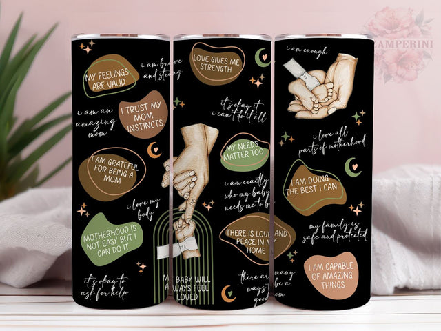 Boho Newborn Mom Seamless 20oz Skinny Tumbler, Mom Reminders Tumbler Wrap PNG, Straight & Tapered Tumbler Wrap, Instant Digital Download Sublimation Li Zamperini 