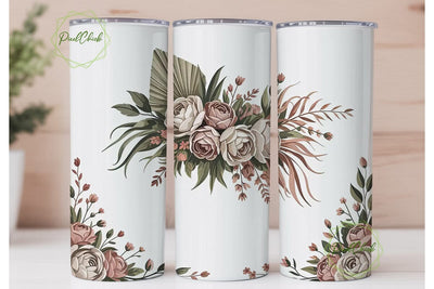 Boho Pampas Grass 20oz Tumbler Wrap Sublimation PixelChick 