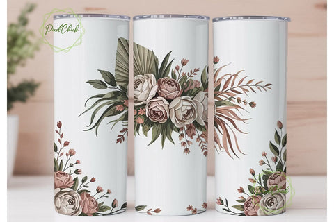 Boho Pampas Grass 20oz Tumbler Wrap Sublimation PixelChick 