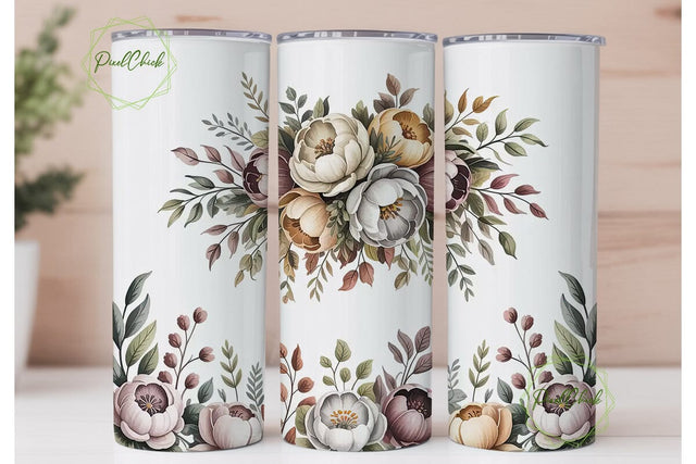 Boho Pampas Grass 20oz Tumbler Wrap Sublimation PixelChick 