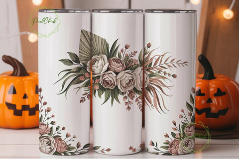 Boho Pampas Grass 20oz Tumbler Wrap Sublimation PixelChick 