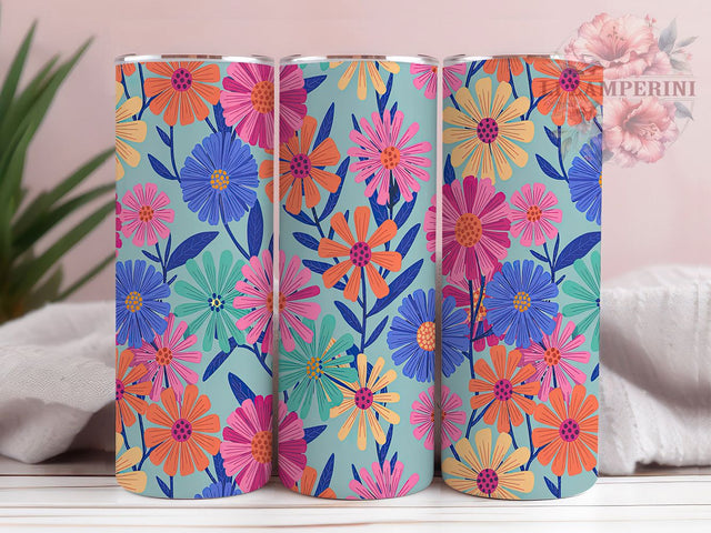 Boho Pastel Floral 20oz Tumbler Wrap, Spring Tumbler Wrap, 20oz Sublimation Wrap, Bohemian Drinkware, Pastel Flower Design, Aesthetic Tumbler, Hippie Chic Tumbler Sublimation Li Zamperini 