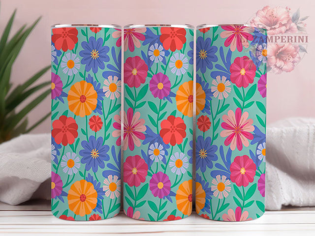Boho Pastel Floral 20oz Tumbler Wrap, Spring Tumbler Wrap, 20oz Sublimation Wrap, Bohemian Drinkware, Pastel Flower Design, Aesthetic Tumbler, Hippie Chic Tumbler Sublimation Li Zamperini 