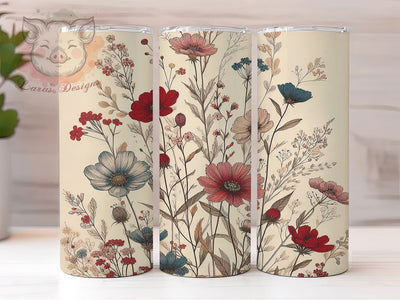 Boho Pastel Wildflower Tumbler, Spring Flowers Cup, 20oz Aesthetic Tumbler Wrap, Pastel Botanical Sublimation PNG, Rustic Wildflower Cup, Trendy Bohemian Tumbler, Nature Inspired Tumbler Sublimation Lara' s Designs 