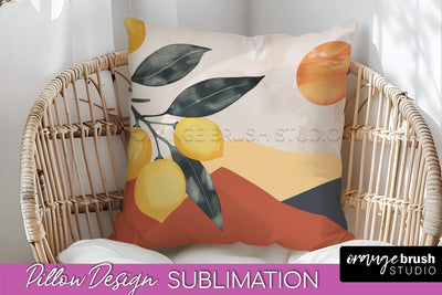 Boho Pillow Cover - Minimalist Landscape Pillow Sublimation Sublimation OrangeBrushStudio 