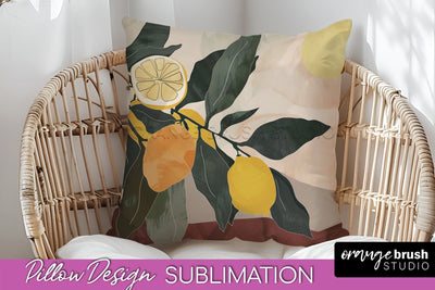 Boho Pillow Cover - Minimalist Landscape Pillow Sublimation Sublimation OrangeBrushStudio 