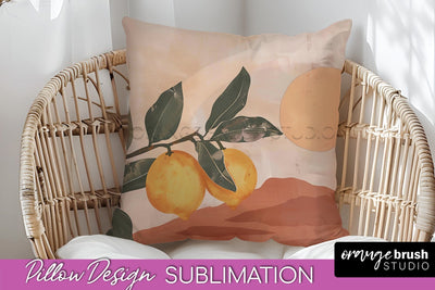 Boho Pillow Cover - Minimalist Landscape Pillow Sublimation Sublimation OrangeBrushStudio 