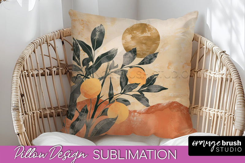 Boho Pillow Cover - Minimalist Landscape Pillow Sublimation Sublimation OrangeBrushStudio 