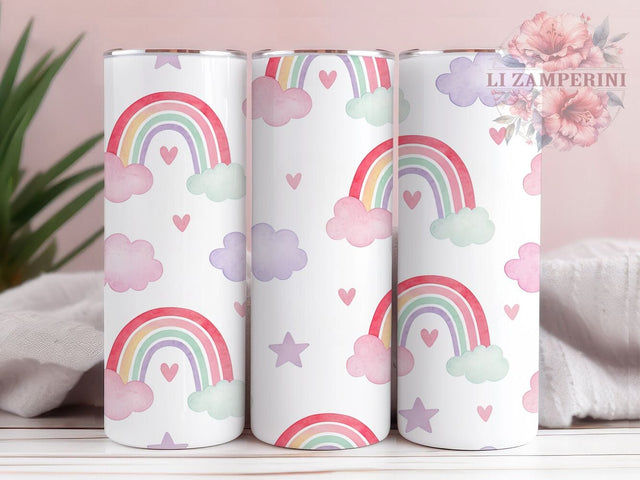 Boho Pink Rainbow Tumbler, Pink Rainbow, Colorful Pattern, Valentine Theme, Romantic Design, Vibrant Colors, 20Oz Tumbler, Sublimation Wrap Sublimation Li Zamperini 