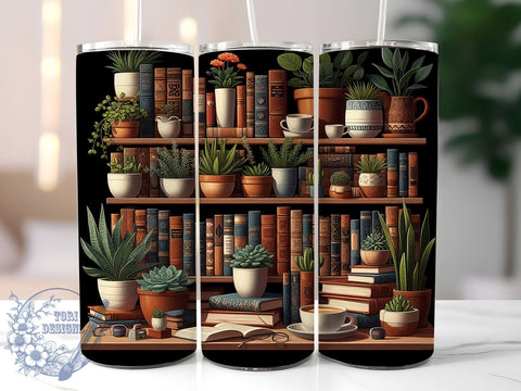 Boho Plant Shelves 20oz Skinny Tumbler, Lover Librarian Tumbler Png, Straight & Tapered Tumbler Wrap, Instant Digital Download Sublimation ToriDesigns 