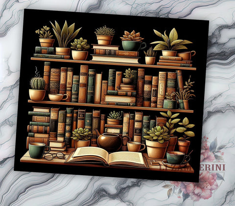 Boho Plant Shelves 20oz Tumbler Wrap PNG, Lover Librarian Tumbler Png, Straight & Tapered Tumbler Wrap, Instant Digital Download Sublimation Li Zamperini 