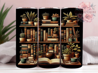 Boho Plant Shelves 20oz Tumbler Wrap PNG, Lover Librarian Tumbler Png, Straight & Tapered Tumbler Wrap, Instant Digital Download Sublimation Li Zamperini 