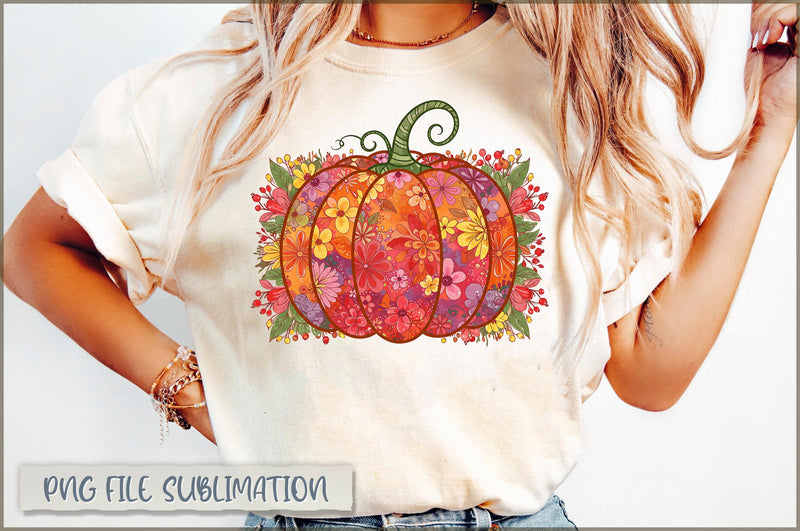 Boho Preppy Fall Pumpkin PNG Sublimation Shetara Begum 