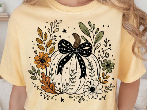 Boho Pumpkin Floral Halloween PNG SVG DesignDestine 