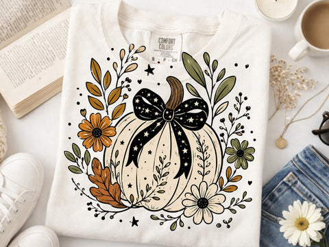 Boho Pumpkin Floral Halloween PNG SVG DesignDestine 