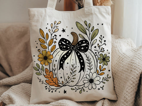 Boho Pumpkin Floral Halloween PNG SVG DesignDestine 