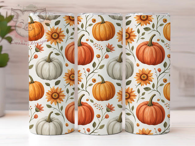 Boho Pumpkin Rustic Autumn Tumbler, Fall Vibes, Cute Autumn, Rustic Wrap, Pumpkin Tumbler, Sublimation Design, 20Oz Cup Sublimation Lara' s Designs 