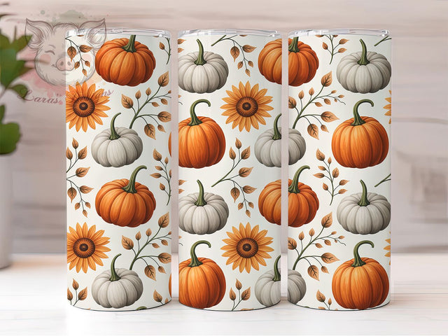 Boho Pumpkin Rustic Autumn Tumbler, Fall Vibes, Cute Autumn, Rustic Wrap, Pumpkin Tumbler, Sublimation Design, 20Oz Cup Sublimation Lara' s Designs 